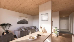 Visualisierung Innenraum Bauvorhaben Kaprun