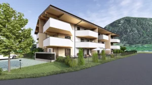 Vorderansicht der Visualisierung des Projektes Lofer